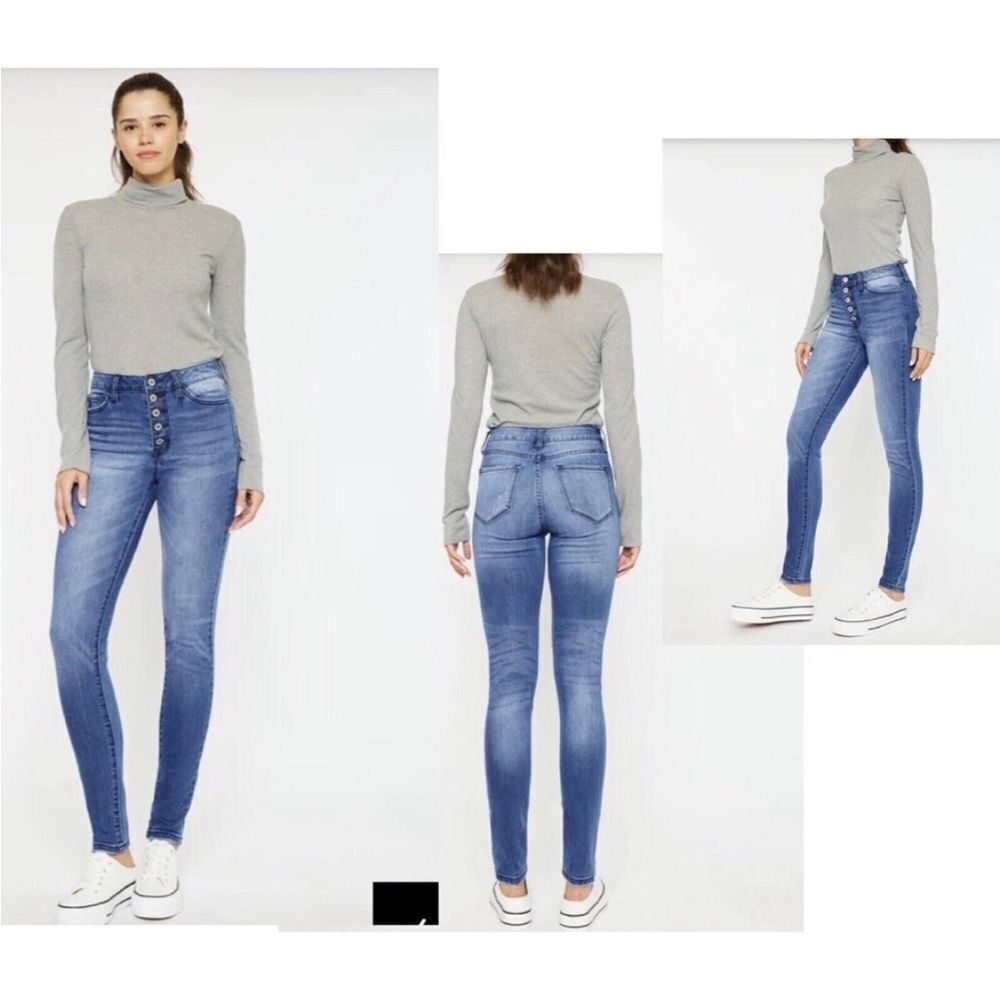 KANCAN | Exposed Button Fly High Rise Skinny Jeans Cut #38802 Women’s Size 3/25
